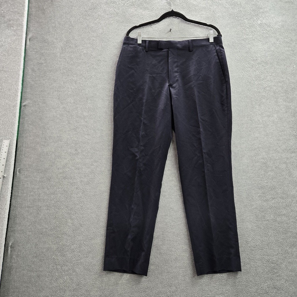 Banana Republic Men Pants 32X32 Navy Marzotto Super 120 Wool Dress READ